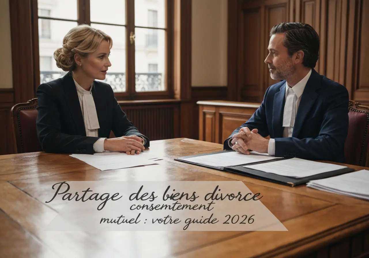 Partage des biens divorce consentement mutuel : votre guide 2026